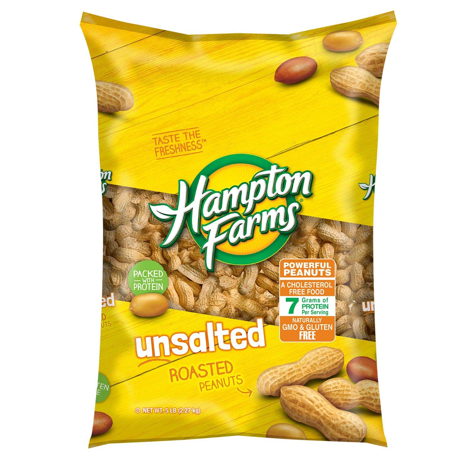 Hampton Farms Unsalted Roasted In-Shell Peanuts, 5 Lbs