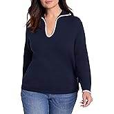 NIC+ZOE Womens Blanket Stitch Getaway Sweater