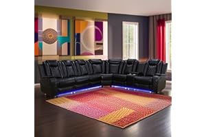 FUOROLA Gion Power LED Recliner Living Room Sofa Set for Living Room, Game Room, Guest Room,Dormitory, Hotel