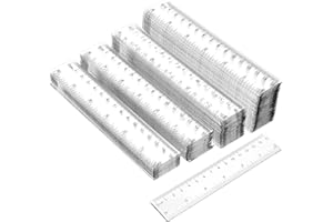 Zonon 100 Pcs 6 Inch Rulers Bulk Clear Plastic Flexible Straight Rulers with Inches and Centimeters First Day of School Gift for Students Back to School Office Supplies