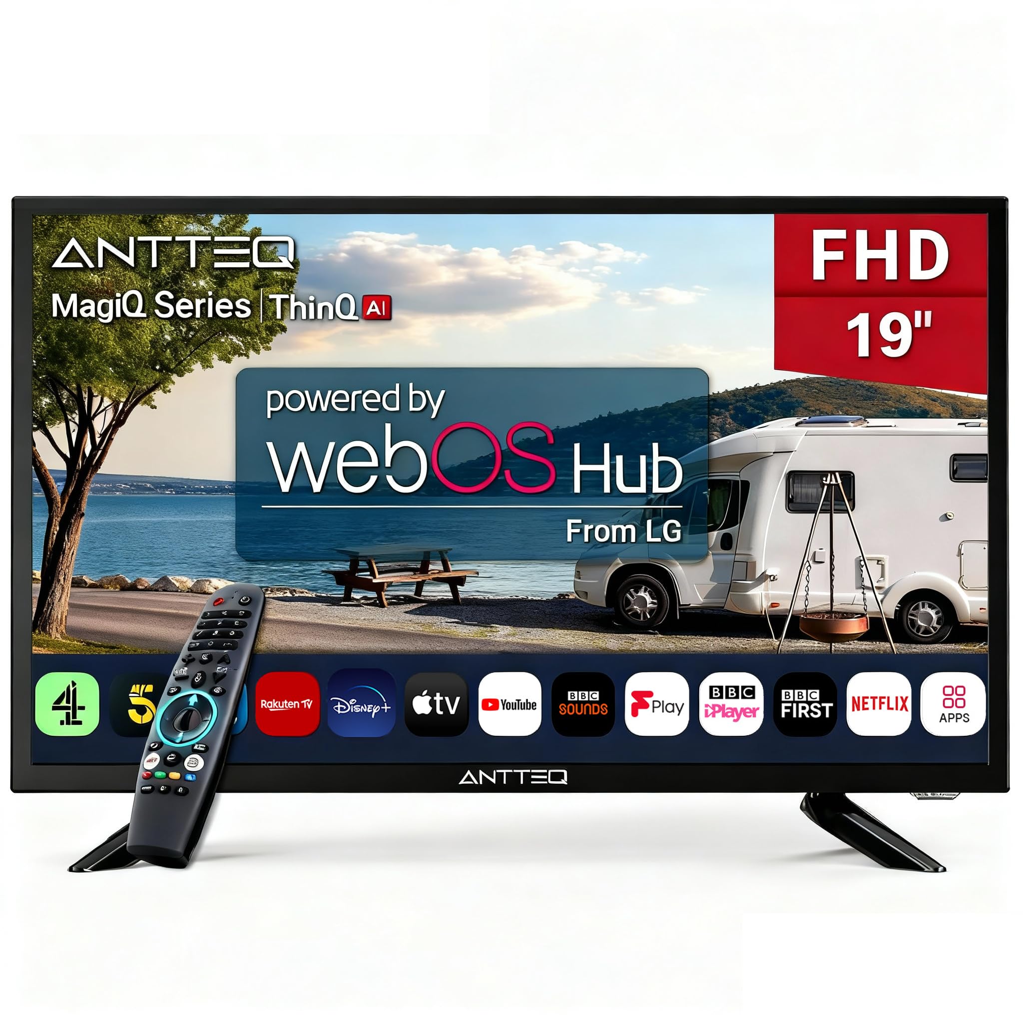 Antteq 19 Inch Smart TV, WebOS FHD TV Ma...