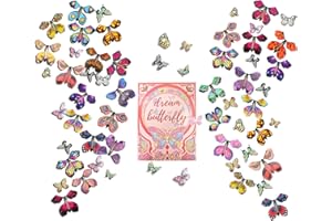 PIPISHAGO 20PCS Flying Butterfly Toys,Magic butterfly explosion gift book Wind-Up Flying Butterfly Christmas Birthday Surprises with Butterfly Stickers for women girls,boys & Festive Fun Thank-You Card