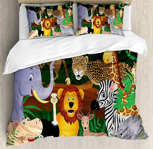 jungle animal duvet cover