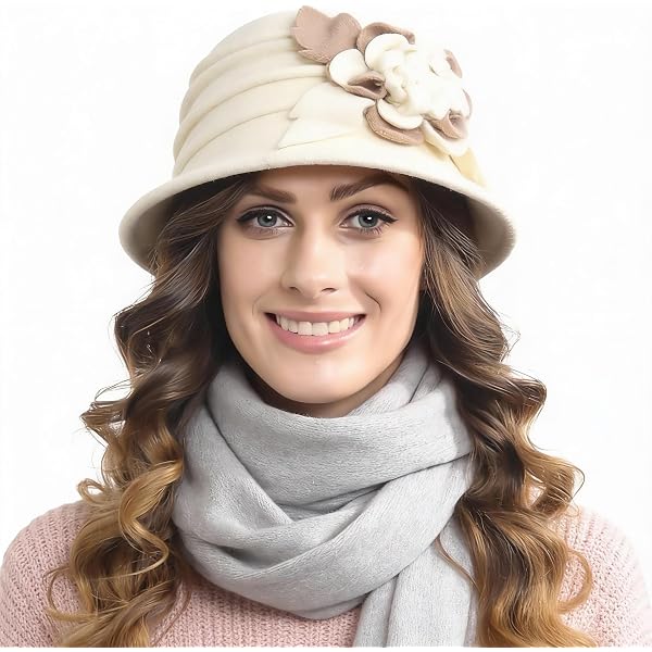 Womens Gatsby 1920s Winter Wool Cap Beret Beanie Crochet  display picture 3