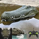 Remote Control Alligator Head Boat - Large Decoy and Floating Crocodile Head for Adults and Boys Prank Pond Toys, RC Boats fo