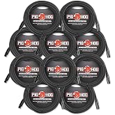 Pig Hog PHM25 25' ft XLR 8mm Tour Grade Mic Cable (10-Pack)