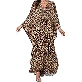 OHOXOE Women's Kaftan Dress 2025 V-Neck Beach Cover Up for Swimsuit, Lightweight Mumu Loungewear & Home Caftan Dress