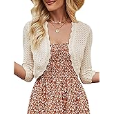 JOKELAMB Women's Bolero Shrug Cropped Cardigan Knit Sweaters Open Front Casual Elegant Jacket for Dresses