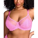 HSIA Minimizer Bras for Women Large Bust Full Coverage Lace Plus Size Bra - Mermaid Scales