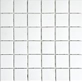 Essential White 2" x 2" Matte Finish Ceramic Mosaic Tile on Dot Mount