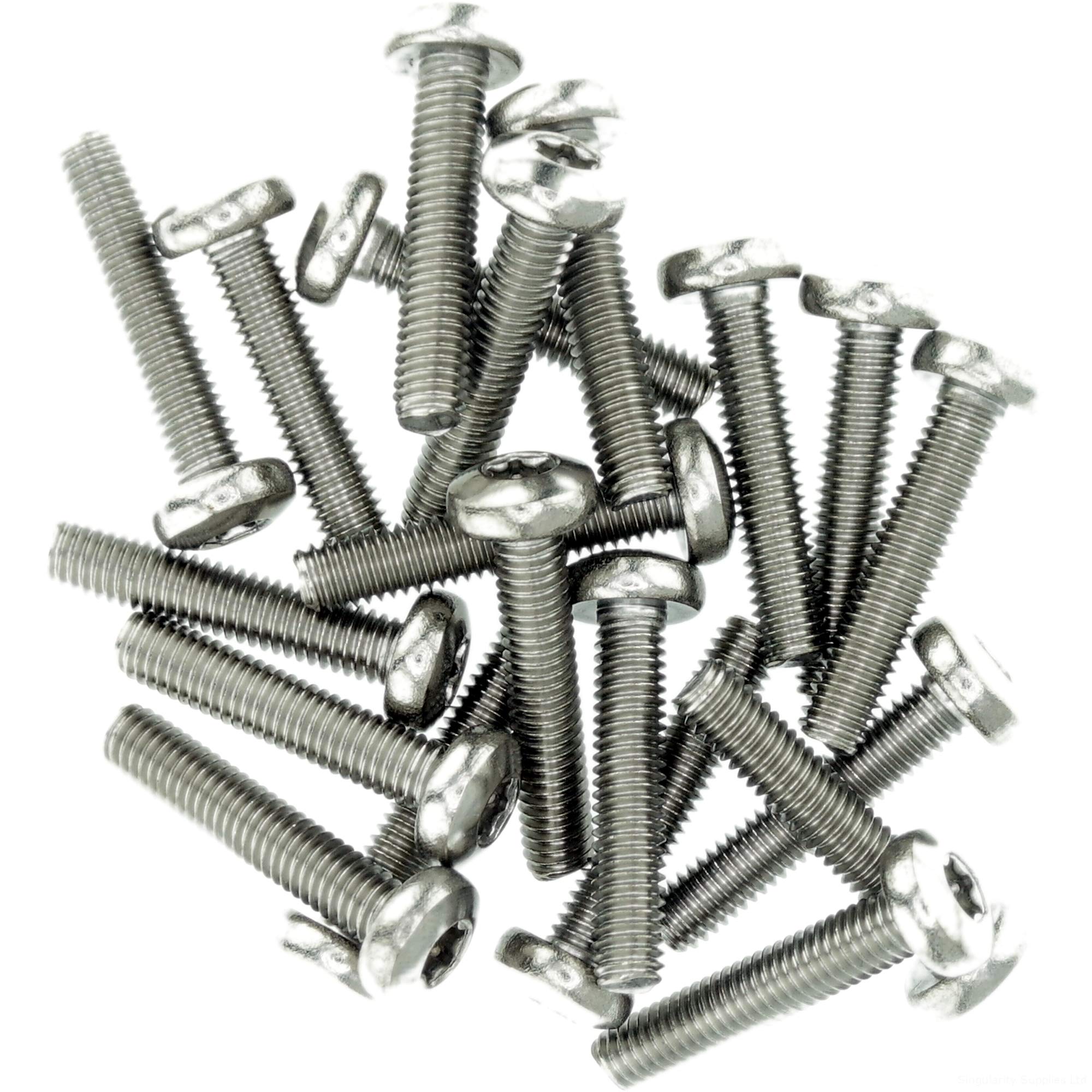 M6 (6mm x 12mm) TX Pan Thread Rolling Screw - Stainless Steel (A2) (Pack of 20)