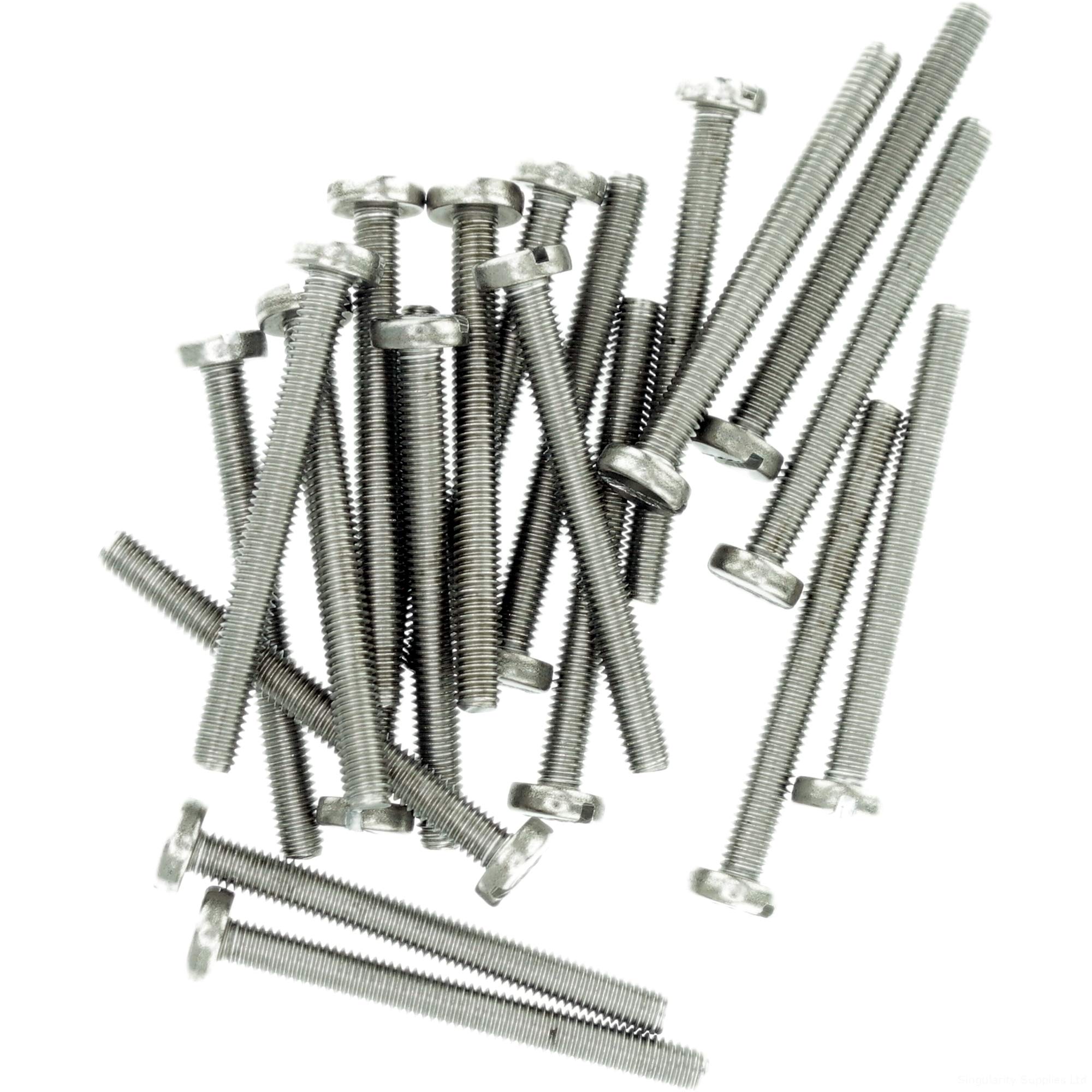 M5 (5mm x 10mm) Slot Pan Machine Screw (Bolt) - Stainless Steel (A2) (Pack of 20)