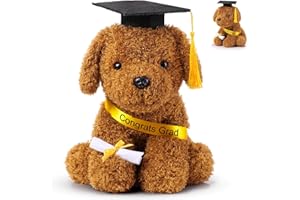 Chalyna 10 Inch 2025 Graduation Season Dog Preschool Plush Stuffed Animal Kindergarten Puppy with Graduation Hat, Diploma and Sash, Plush Dog Gift for Student, Kids, Friend, Relatives