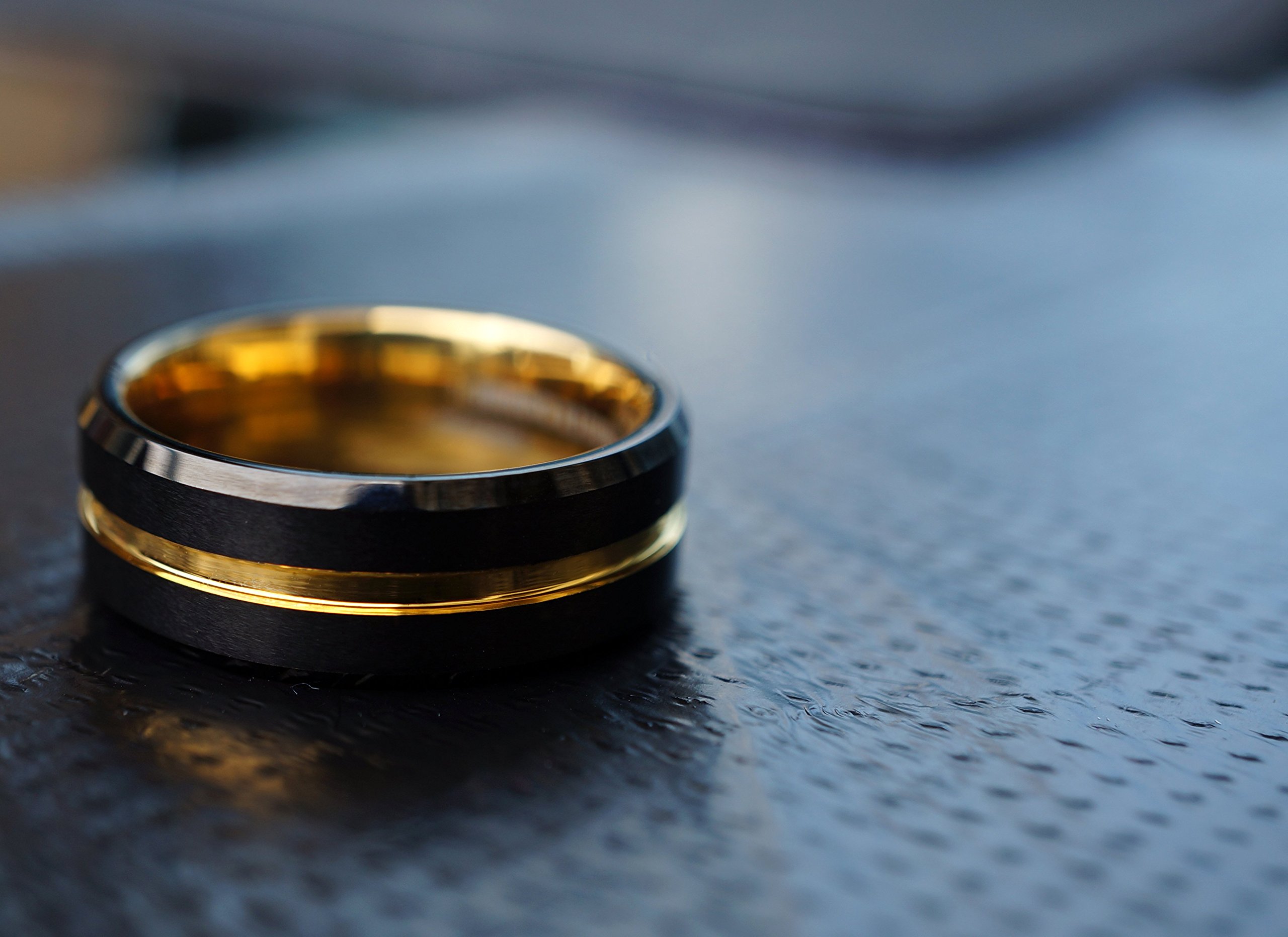 King Will 6mm Tungsten Ring Unisex Wedding Band With Cubic Zircon Stone