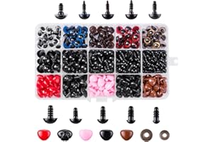752pcs Safety Eyes and Safety Noses with Washers for Doll, Colorful Plastic Safety Eyes and Noses Assorted Sizes for Doll, Plush Animal and Teddy Bear Craft Making by AMOKIA