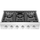 Empava 36 in. Pro-Style Professional Slide-in Natural Gas Rangetop with 6 Deep Recessed Sealed Ultra High-Low Burners…
