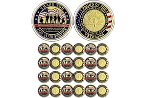 CHURYUML 24Pcs Military Challenge Coins Veterans Coin Thank You for Your Service Veterans Day Gifts Christmas Thanksgiving Military Commemorative Gift for Men Women Army Navy Marine Corps
