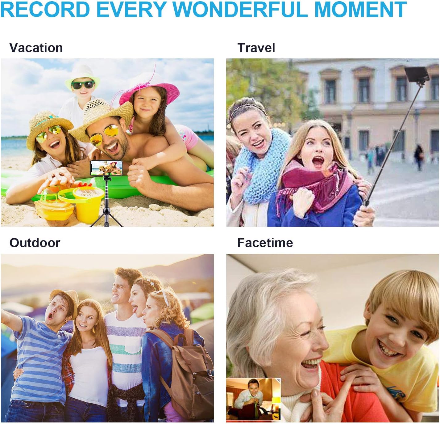 Selfie Stick Tripod Bluetooth, LATZZ 45 Inch Phone Tripod, Extendable iPhone Stand Tripod with Wireless Remote Shutter Compatible iPhone 11Pro/Xs MAX/XR/X/8/8P/7/7P/6/6P/Galaxy Note 8/S10/S9+/S9, More
