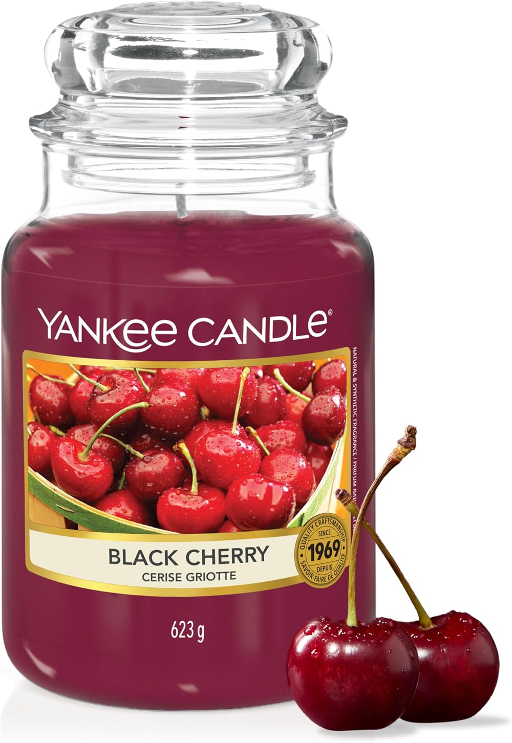 Yankee Candle Black Cherry Large Jar Scented Candle 150 Hours Burn Time