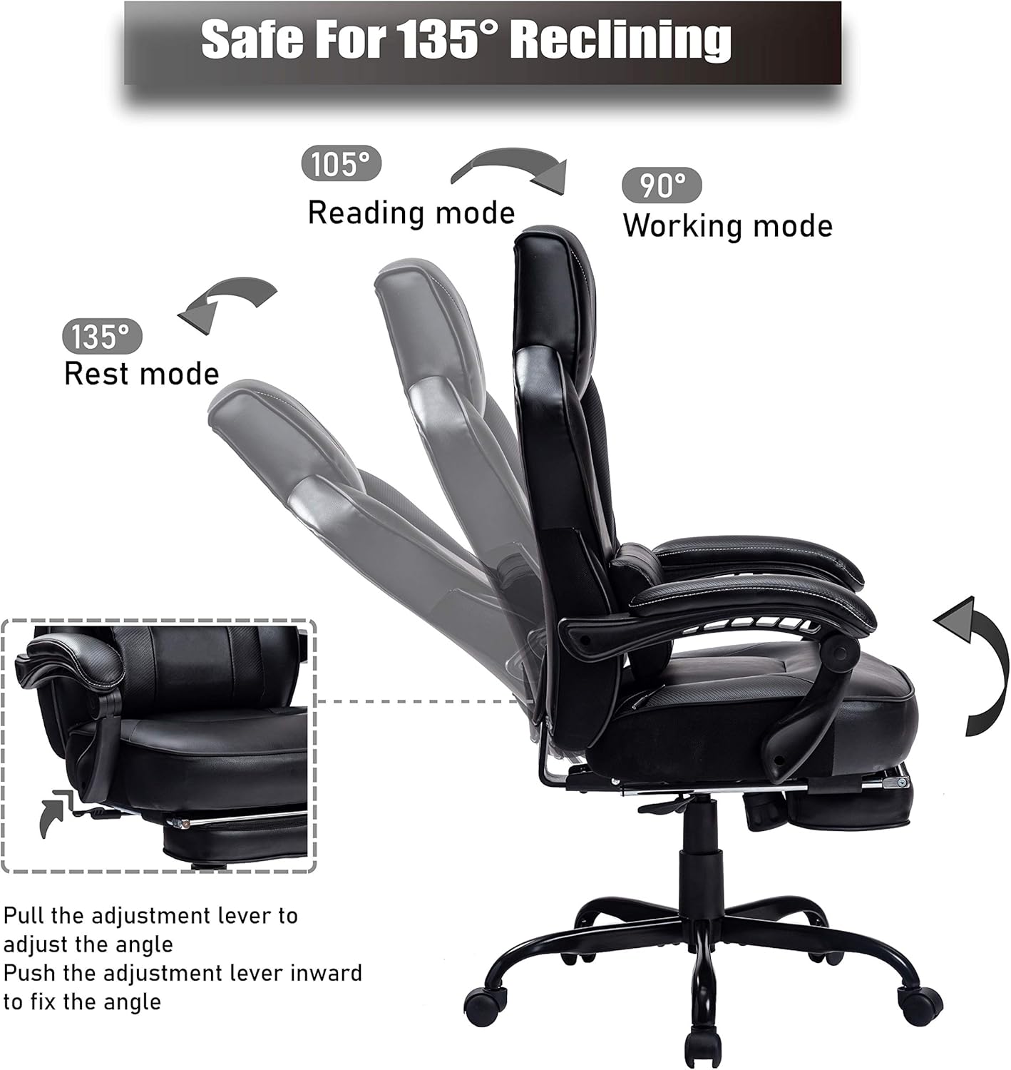 Amazon Com Healgen Reclining Gaming Chair With Large Lumbar Support Cushion Racing Style Video Game Pc Computer Gamer Gaming Chairs Ergonomic Office High Back Chair Kitchen Dining