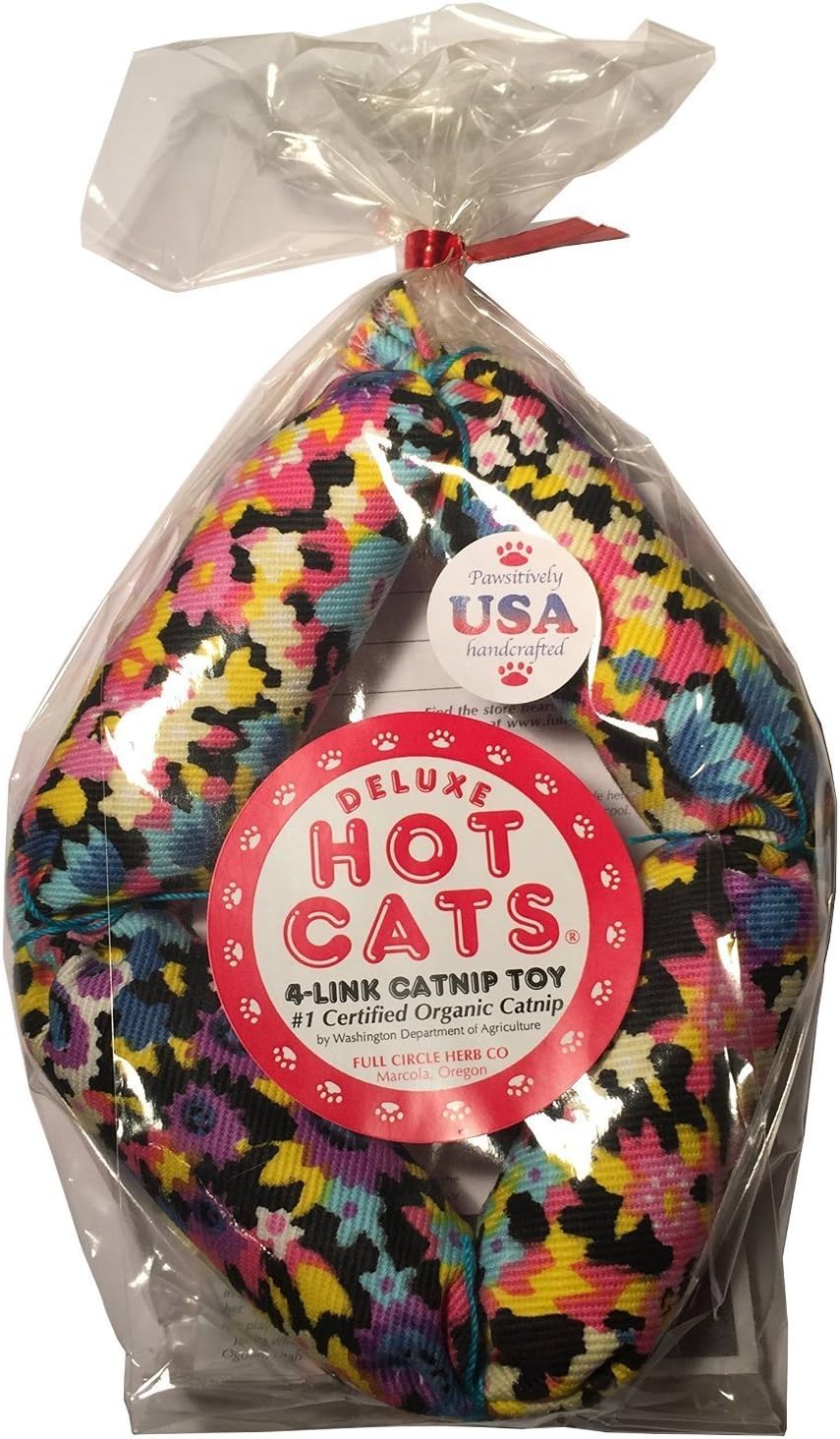 Deluxe Hot Cats Four Link Catnip Sausage Variety Design 17" - Filled with Organic Catnip