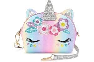 mibasies Unicorn Gifts Kids Purse for Little Girls Toddlers Mini Crossbody Bag