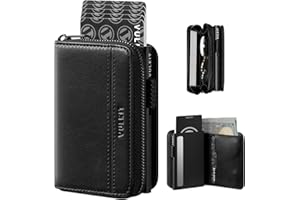 VULKIT Large Capacity Card Holder Wallet for Men, RFID Blocking Pop Up Metal Wallet, Holds 15+ Cards, Bill Slot, ID Window, Z