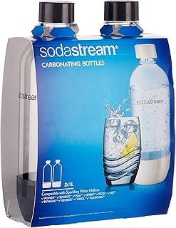 SodaStream DuoPack Ersatzflaschen für alle gängigen Sodastream Wassersprudler mit Kunststoff-Flaschen mit Schraubgewinde, 2x 1 L PET-Flasche