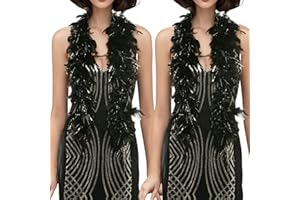 Handy Lidy Pack of 2 Chandelle Boa 25g 47inch Feather Boa Women Turkey Party Dress Up Costume Accessory