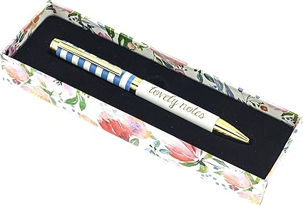 Graphique フローラルストライプ ファッションペン 5 5インチ リフィル可能 ブラックインクボールペン ゴールド仕上げ お揃いのギフトボックス付き 美しくユニークなギフト ペン 文房具 オフィス用品 Amazon