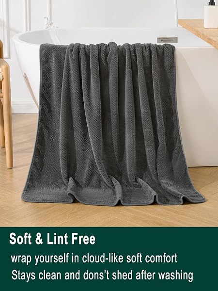 BXRBXR LARGE BATH TOWELS SET 6 PIECE, 2 BATHROOM TOWELS 30X60 INCHES, 2 HAND TOWELS, 2 WASHCLOTHS, SOFT ABSORBENT QUICK DRY MICROFIBER TOWELS FOR BATHROOM BEACH POOL GYM SPA, CHARCOAL GREY