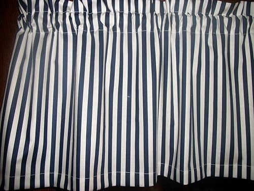 Amazon Com Navy Blue White Stripes Nautical Waverly Fabric Window