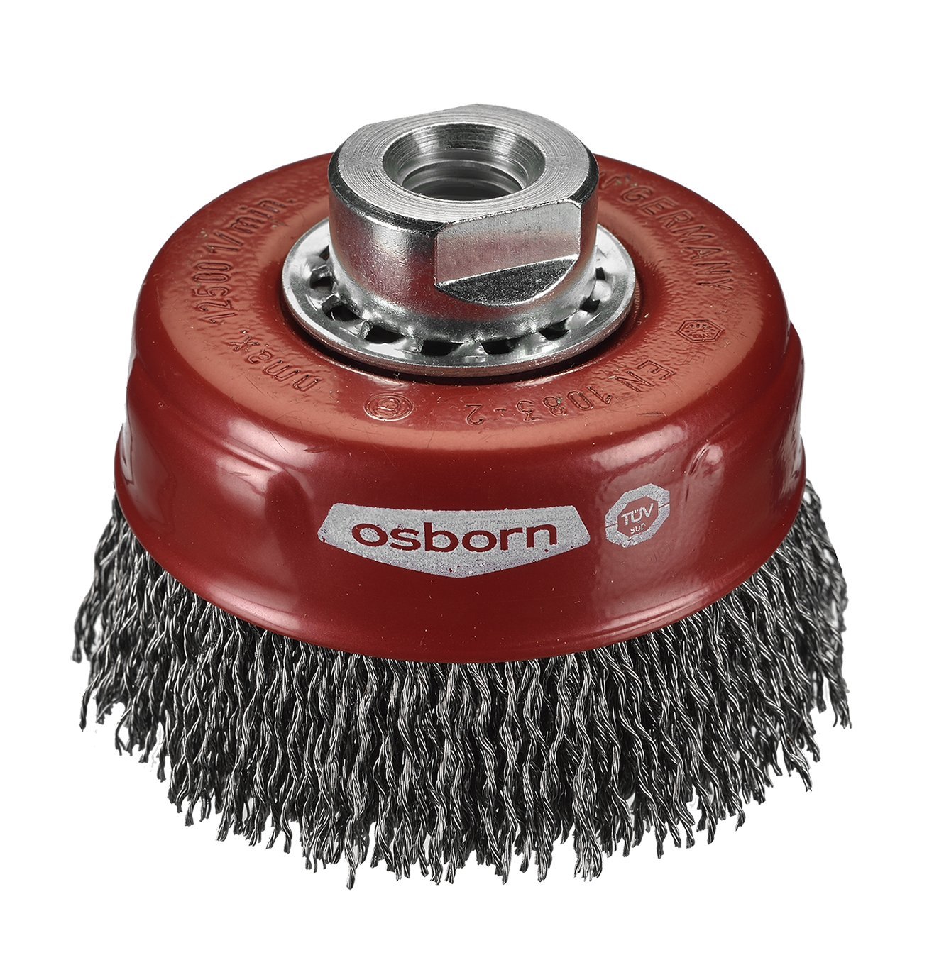 Osborn 3902613163 - Cepillo taza acero encordado de alambre ondulado con tuerca M14 y filamento Ø 0.30 mm (80x30)