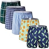 DORSU Boxers for Men Pack Woven Relaxed Fit Big Tartan Moisture Wicking Assorted Color Value Multipacks