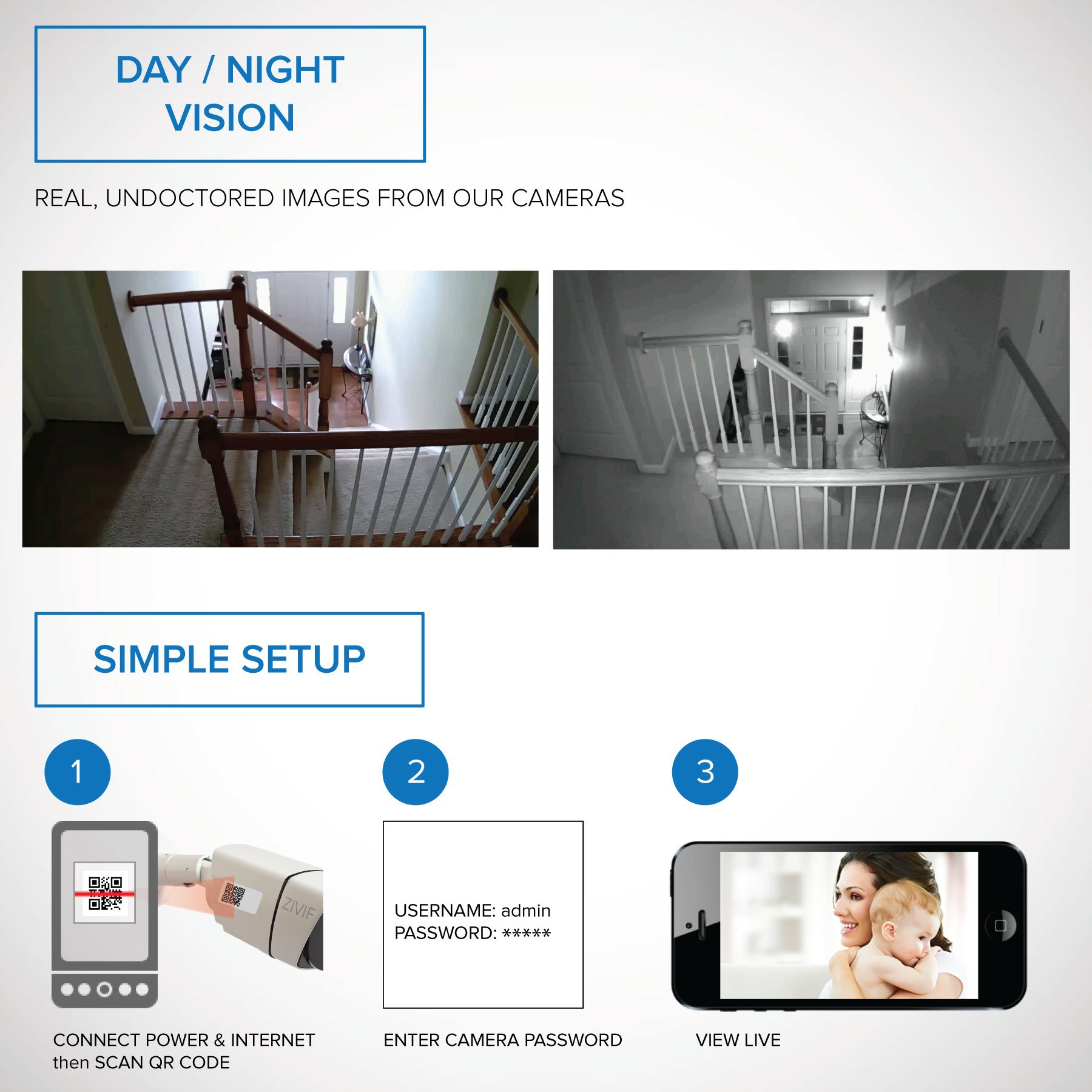 Zivif PoE Camera 4X Motorized Zoom - 1080P Bullet Outdoor Indoor IP Security Camera with Motion Detection & Night Vision