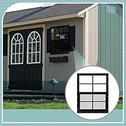 Tandefio 2 Pcs 18'' x 23'' Black Shed Window