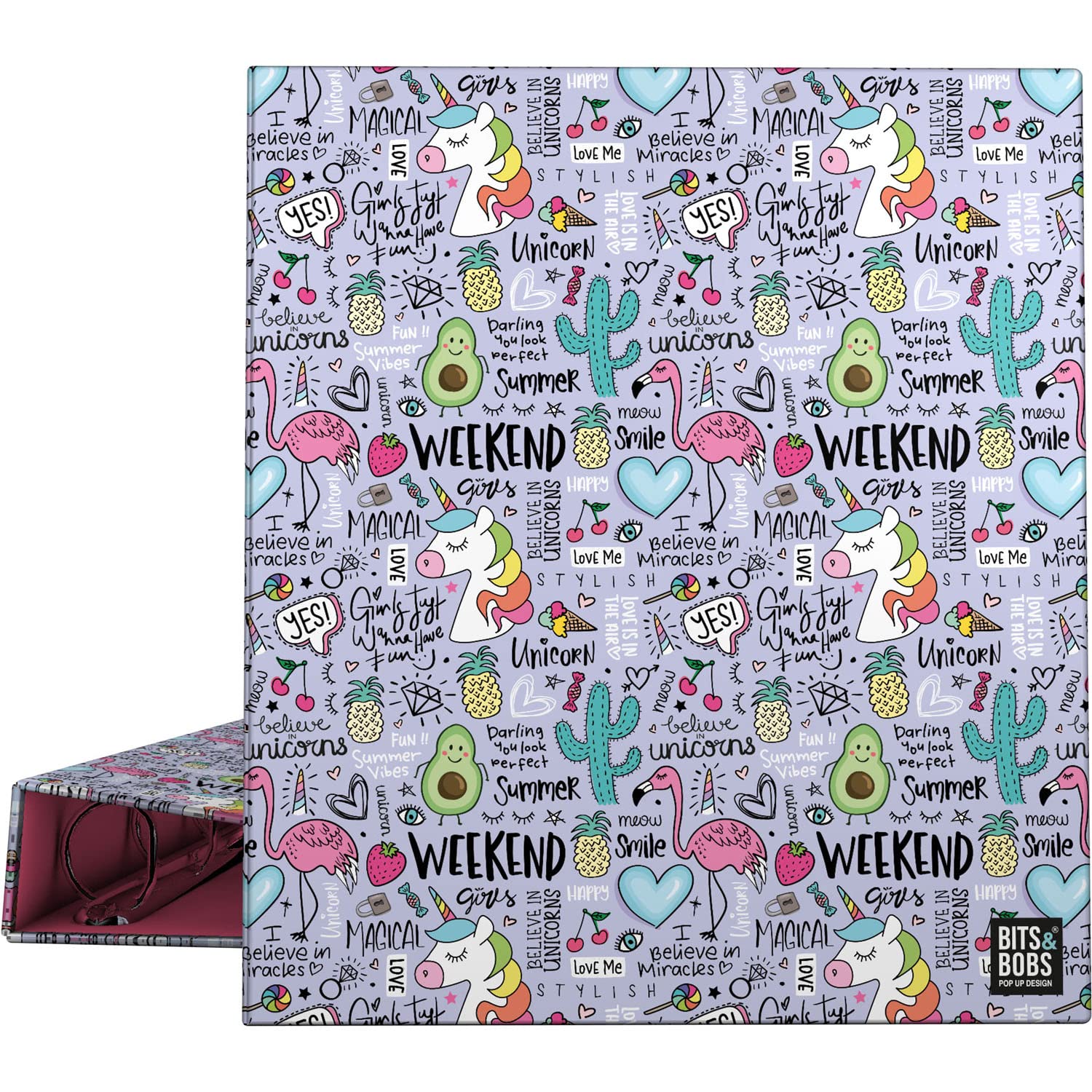 Grafoplás | A4 Ring Binder | 4 Mixed Rings 40 mm | Bits & Bobs Pop Up Design Collection | Fantasy | FSC Certified