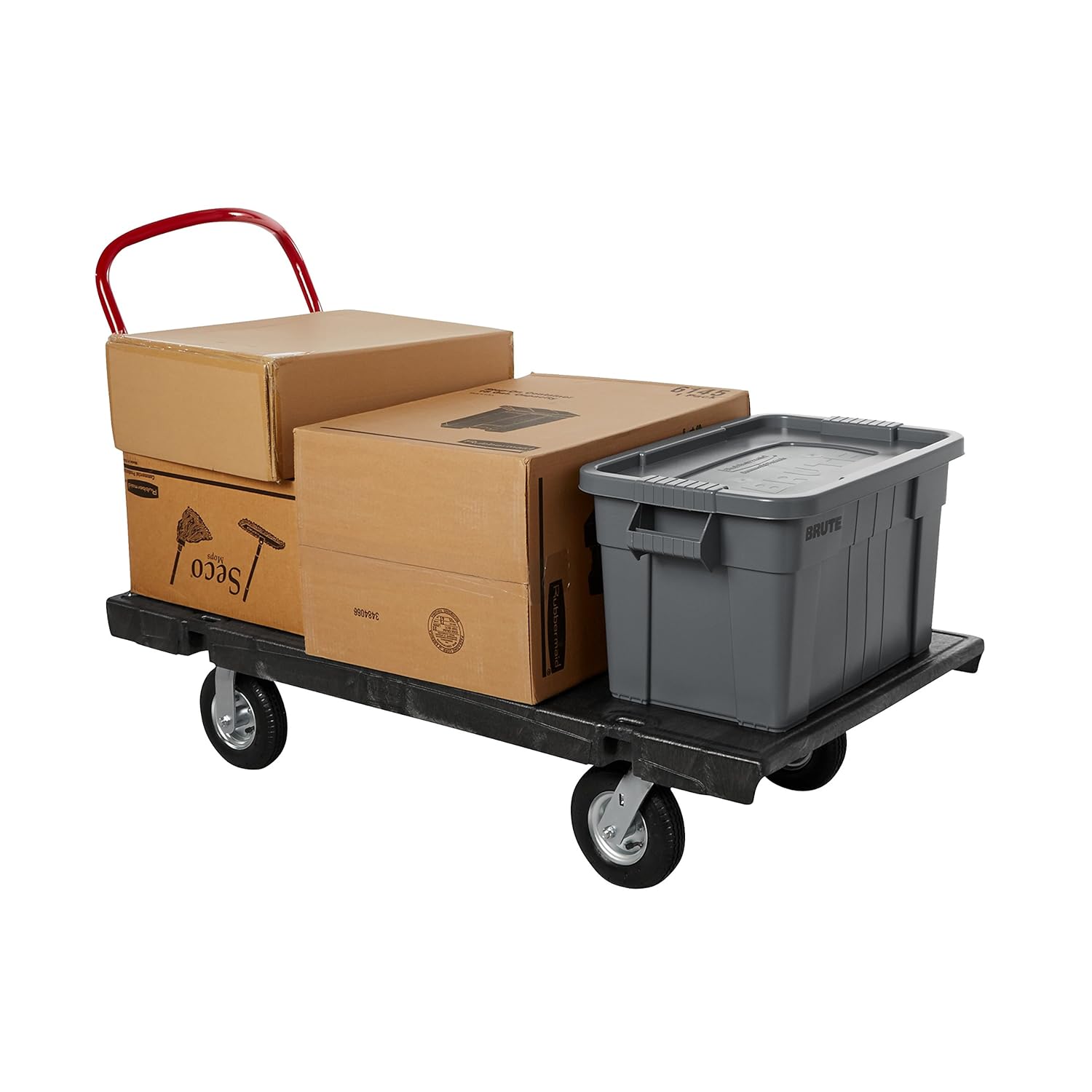 Rubbermaid Commercial BRUTE Tote Storage Bin with Lid, 14Gallon, Gray