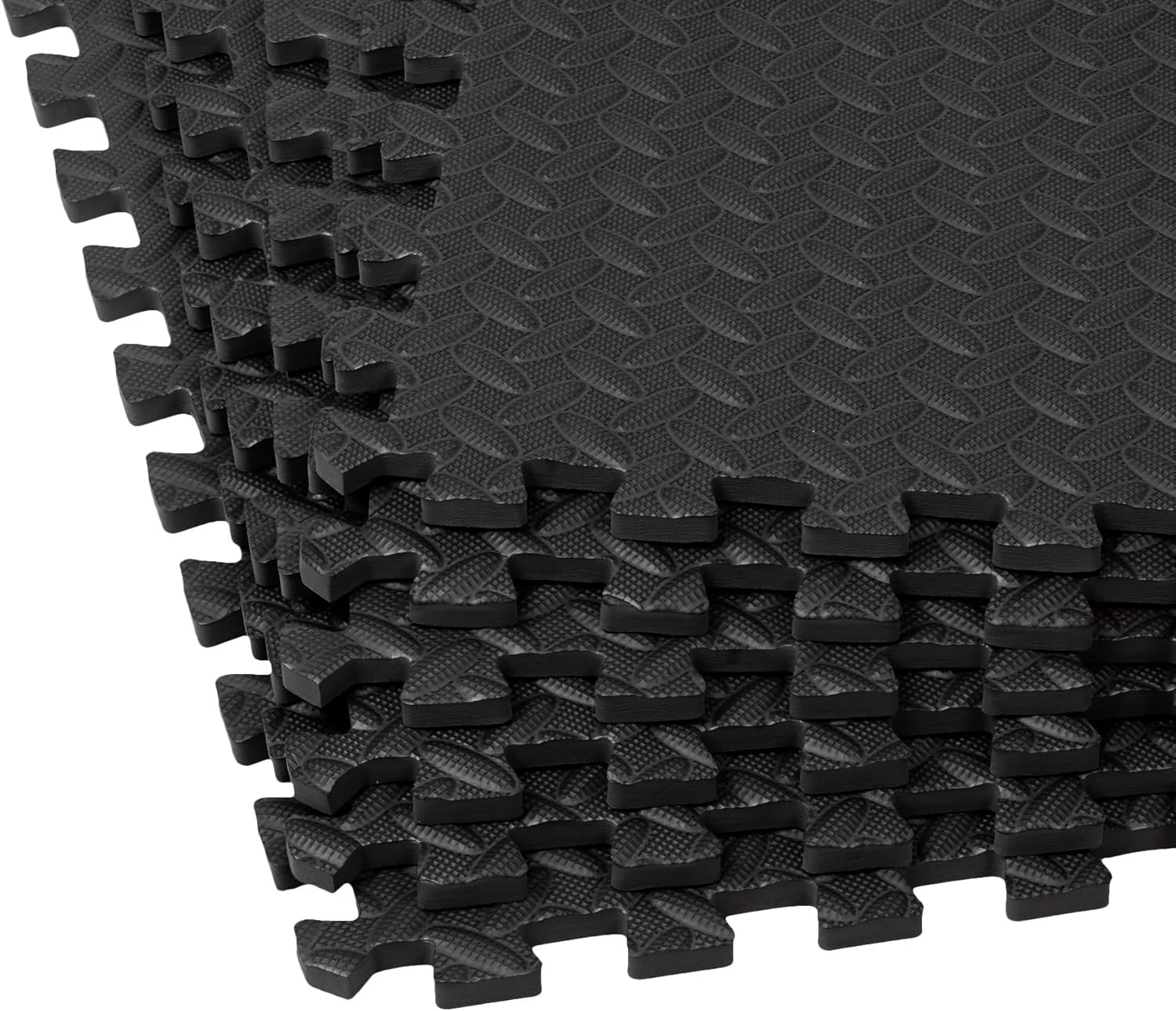 Basics Foam Interlocking Exercise Gym Floor Mat Tiles - Pack of 6, 24 x 24 x .5 Inches, Black : Sports & Outdoors