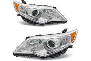 ADCARLIGHTS for 2012 2013 2014 Camry Headlight Assembly Compatible 2012-2014 Toyota Camry L/Se/Le/Xle/Hybrid Headlamp Replacement with Chrome Housing Left and Right