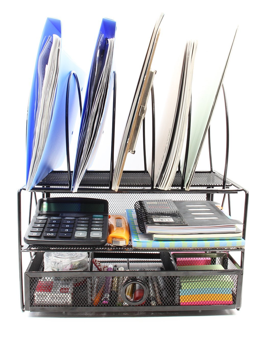 Easypag Mesh Desk Organizer Tray With 5 Stacking Sorter Sections Double Lette.. 17 81d2CkGkVRL
