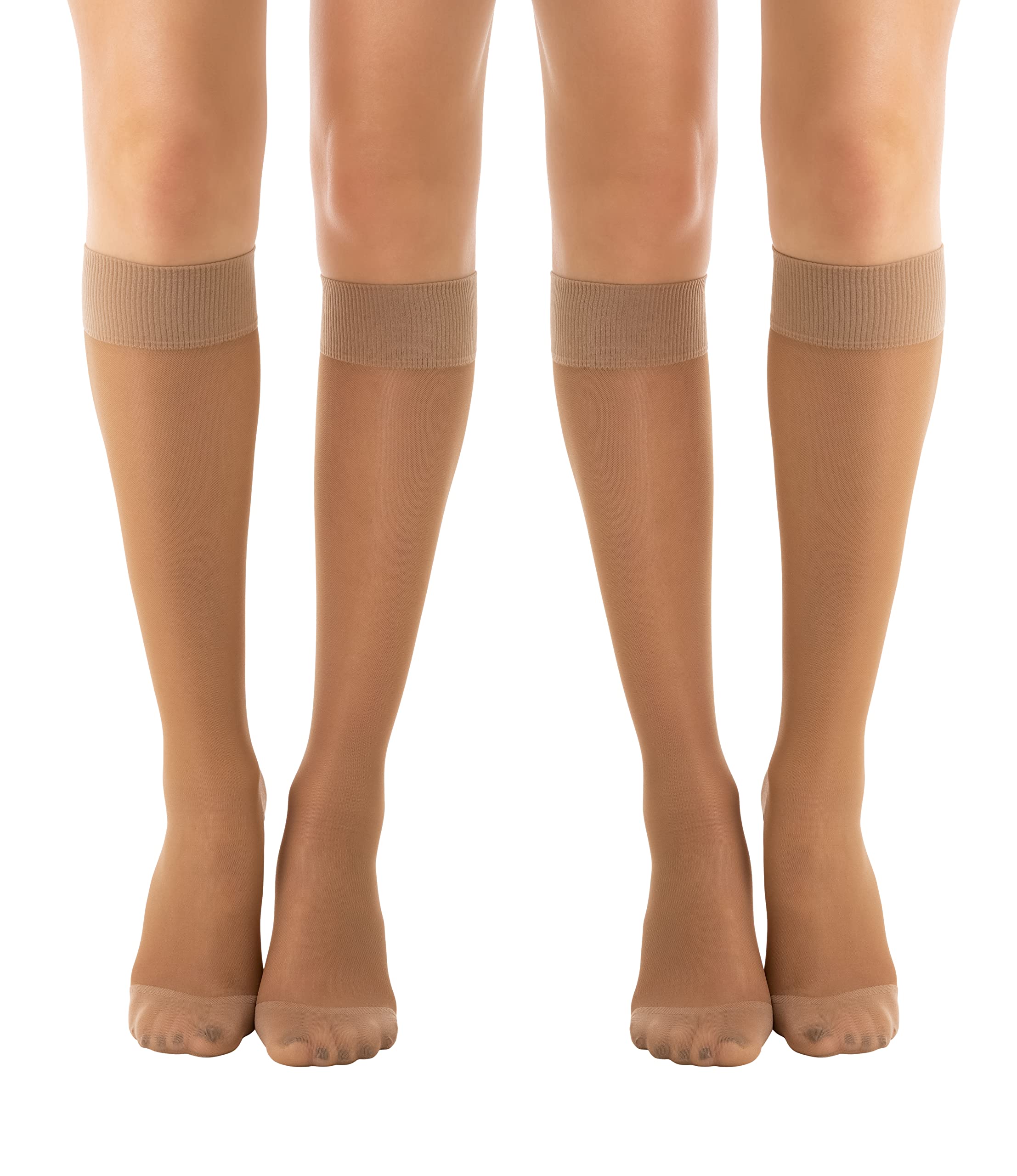 Relaxsan Basic 850P (2 Pairs - Beige 1/S) Compression Socks for Women, Knee High Socks 22-27 mmHg — image 1