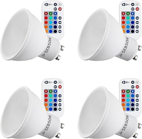 Sebson Led Lampen Gu10 Rgb Farbwechsel Bunt 15 Farben Dimmbar 4 Modi Fernbedienung Warmweiss 2700k 4er Pack Amazon De Beleuchtung