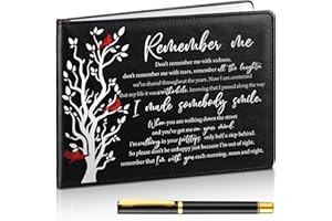 Yingzhao Memorial Funeral Guest Book with Pen 144 Pages Cardinal Funeral Guest Book for Memorial Service Celebration of Life Party Supplies in Loving Memory Guest Sign in Book(Remember Me)