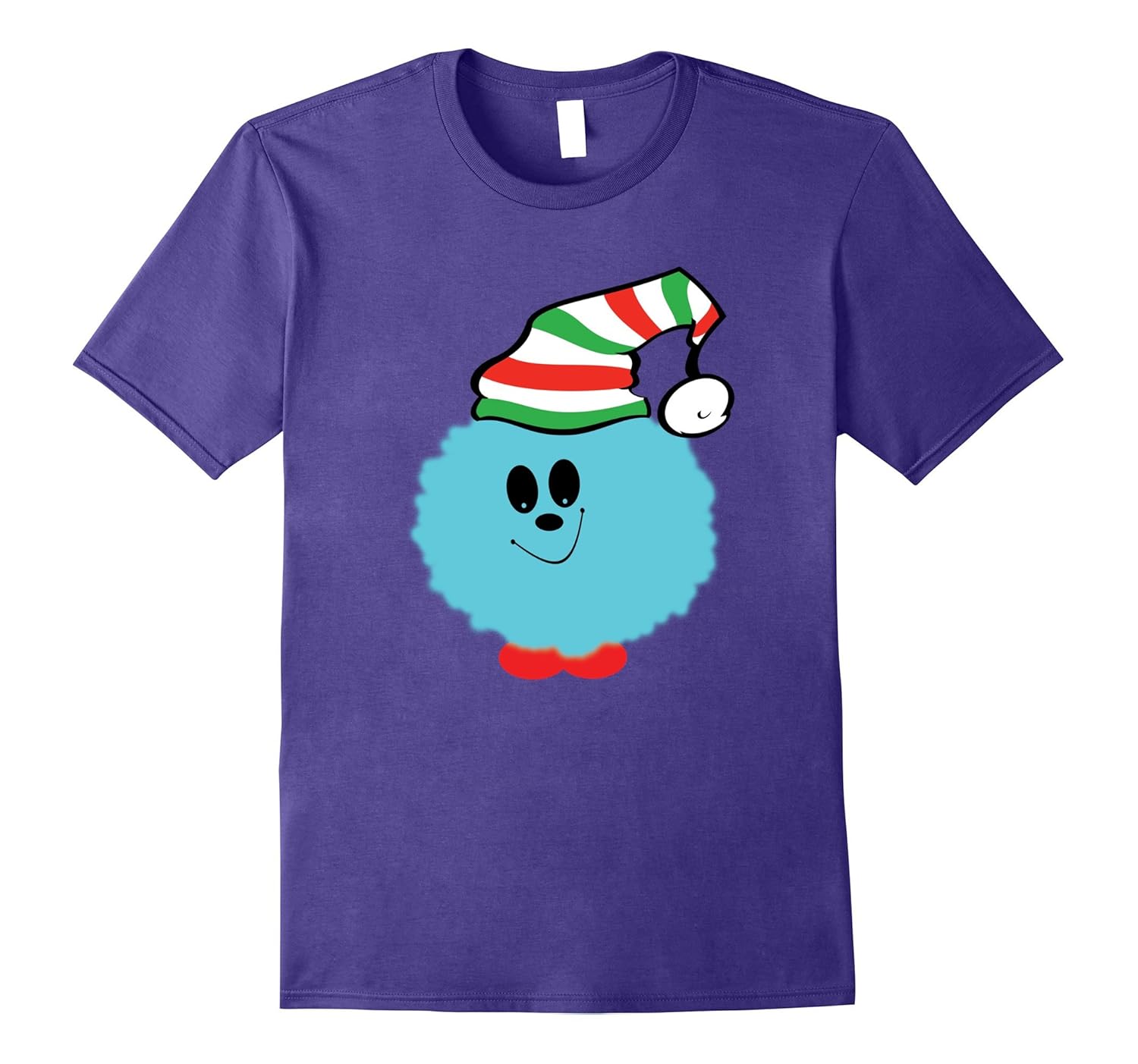 Happy Holiday Elf Fluffy Emoticon Smiling Face Character Tee-Rose