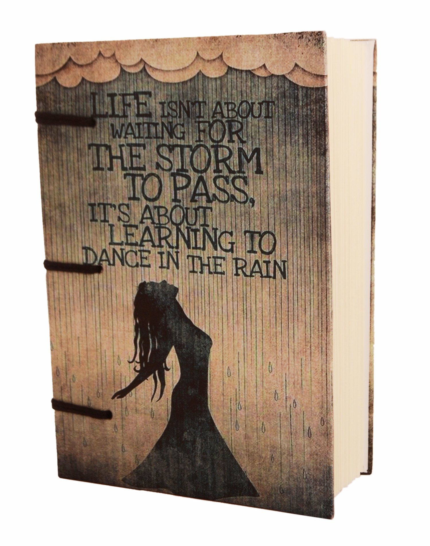 Purpledip Vintage Journal 'Dancing In The Rain': Handmade Paper Diary Notebook In Digital Print Hard Cover (11308)