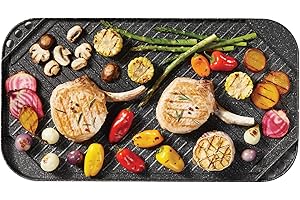 Starfrit The Rock 50x28cm (19.7" x 11") Non-Stick Reversible Grill & Griddle - Durable Forged Aluminum - Oven Safe - PFOA Fre