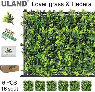 Paneles de hojas de hiedra artificial, decoración de plantas de