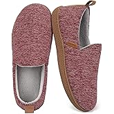 LongBay Women's Memory Foam House Shoes Cozy Brushed Jersey Slippers for Indoor Outdoor