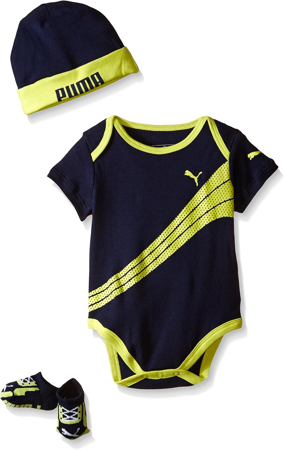 PUMA Baby Boys� 3pc Bodysuit Set, Navy, New